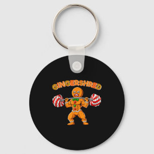 Gingershred Christmas Gingerbread Man Gym Bodybuil Key Ring