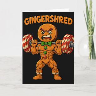 Gingershred Funny Gingerbread Christmas Gym Workou Card