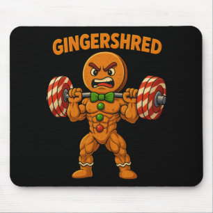 Gingershred Funny Gingerbread Christmas Gym Workou Mouse Mat
