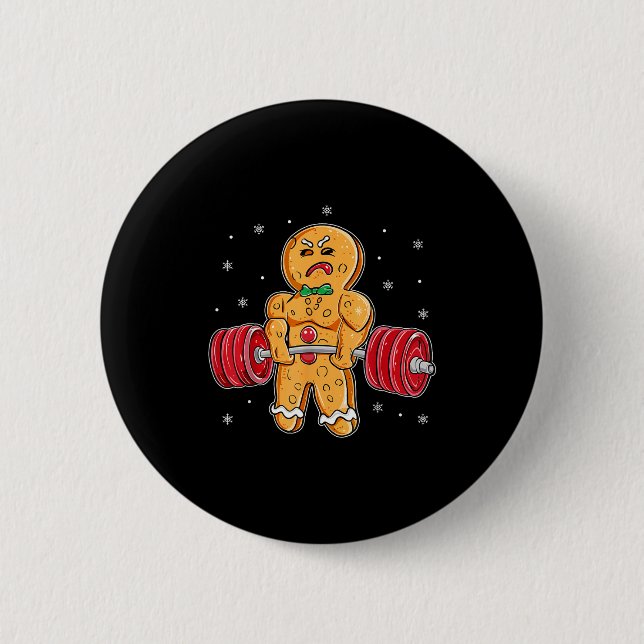 Gingershred Funny Gingerbread Man Gym Bodybuilding 6 Cm Round Badge (Front)