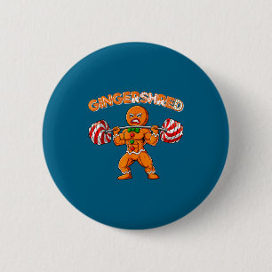 Gingershred Funny Gingerbread Man Gym Bodybuilding 6 Cm Round Badge