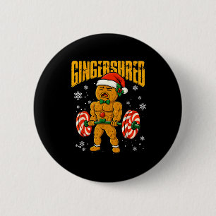 Gingershred Funny Gingerbread Man Gym Bodybuilding 6 Cm Round Badge