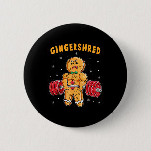 Gingershred Funny Gingerbread Man Gym Bodybuilding 6 Cm Round Badge