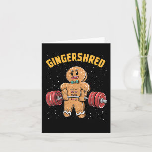 Gingershred Funny Gingerbread Man Gym Bodybuilding Card
