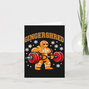 Gingershred Funny Gingerbread Man Gym Bodybuilding Card