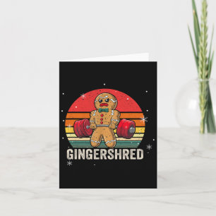 Gingershred Funny Gingerbread Man Gym Bodybuilding Card