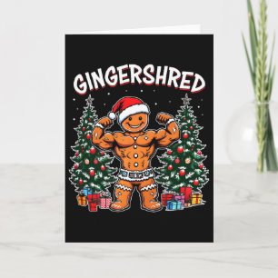 Gingershred Funny Gingerbread Man Gym Bodybuilding Card