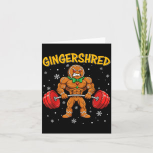 Gingershred Funny Gingerbread Man Gym Bodybuilding Card