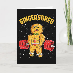 Gingershred Funny Gingerbread Man Gym Bodybuilding Card