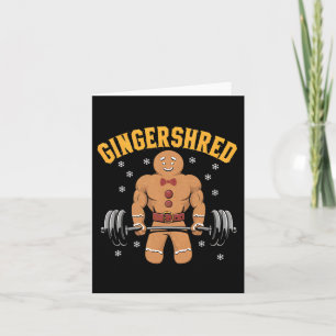 Gingershred Funny Gingerbread Man Gym Bodybuilding Card