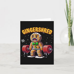 Gingershred Funny Gingerbread Man Gym Bodybuilding Card