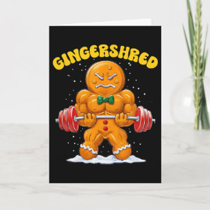 Gingershred Funny Gingerbread Man Gym Bodybuilding Card