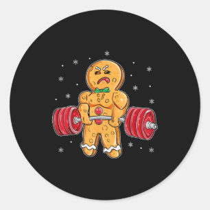 Gingershred Funny Gingerbread Man Gym Bodybuilding Classic Round Sticker