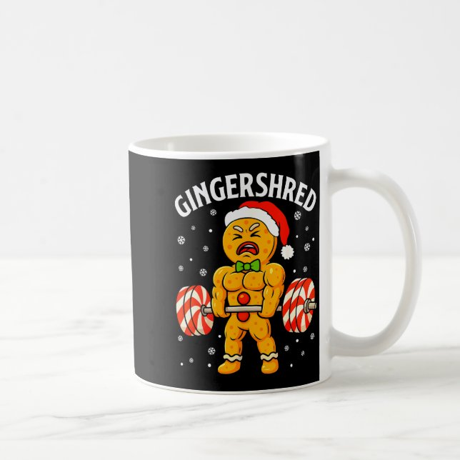 Gingershred Funny Gingerbread Man Gym Bodybuilding Coffee Mug (Right)