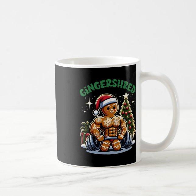 Gingershred Funny Gingerbread Man Gym Bodybuilding Coffee Mug (Right)