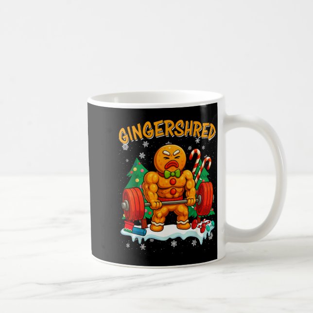 Gingershred Funny Gingerbread Man Gym Bodybuilding Coffee Mug (Right)