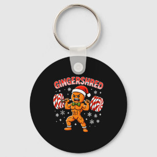 Gingershred Funny Gingerbread Man Gym Bodybuilding Key Ring