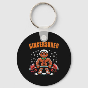 Gingershred Funny Gingerbread Man Gym Bodybuilding Key Ring