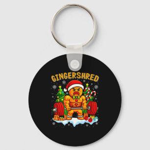 Gingershred Funny Gingerbread Man Gym Bodybuilding Key Ring
