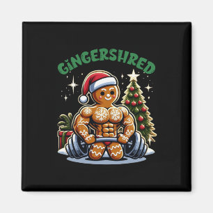 Gingershred Funny Gingerbread Man Gym Bodybuilding Magnet