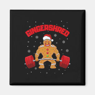 Gingershred Funny Gingerbread Man Gym Bodybuilding Magnet