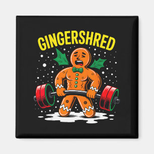 Gingershred Funny Gingerbread Man Gym Bodybuilding Magnet
