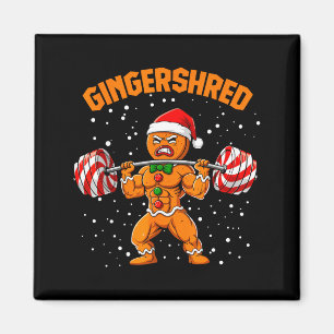 Gingershred Funny Gingerbread Man Gym Bodybuilding Magnet