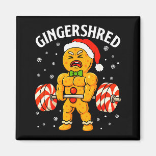 Gingershred Funny Gingerbread Man Gym Bodybuilding Magnet