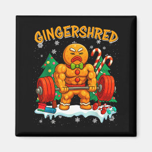 Gingershred Funny Gingerbread Man Gym Bodybuilding Magnet