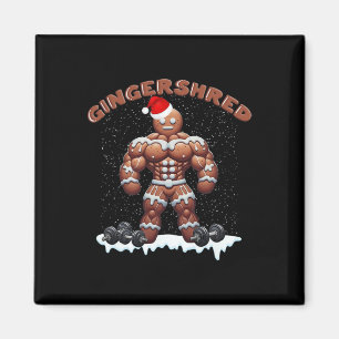 Gingershred Funny Gingerbread Man Gym Bodybuilding Magnet