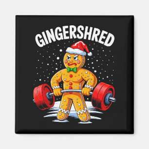 Gingershred Funny Gingerbread Man Gym Bodybuilding Magnet