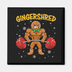 Gingershred Funny Gingerbread Man Gym Bodybuilding Magnet