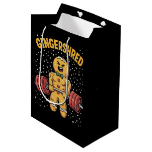 Gingershred Funny Gingerbread Man Gym Bodybuilding Medium Gift Bag