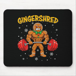 Gingershred Funny Gingerbread Man Gym Bodybuilding Mouse Mat