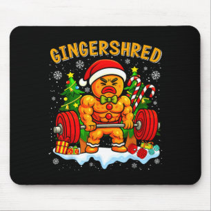 Gingershred Funny Gingerbread Man Gym Bodybuilding Mouse Mat