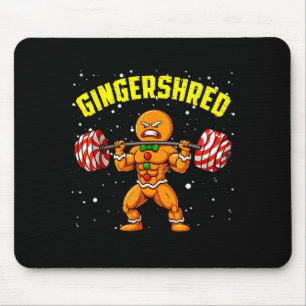 Gingershred Funny Gingerbread Man Gym Bodybuilding Mouse Mat
