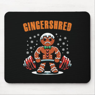 Gingershred Funny Gingerbread Man Gym Bodybuilding Mouse Mat