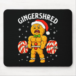 Gingershred Funny Gingerbread Man Gym Bodybuilding Mouse Mat