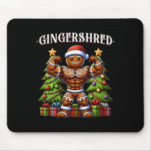 Gingershred Funny Gingerbread Man Gym Bodybuilding Mouse Mat