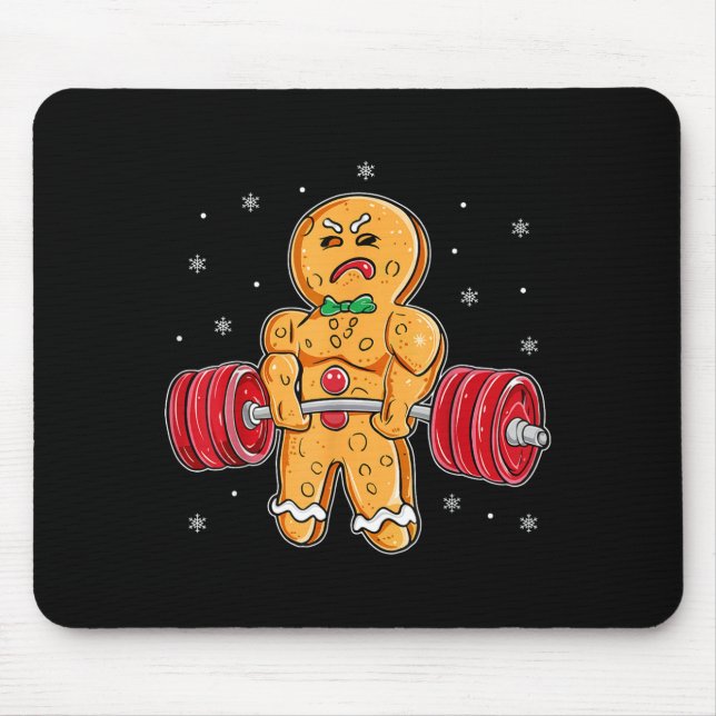 Gingershred Funny Gingerbread Man Gym Bodybuilding Mouse Mat (Front)