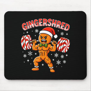Gingershred Funny Gingerbread Man Gym Bodybuilding Mouse Mat
