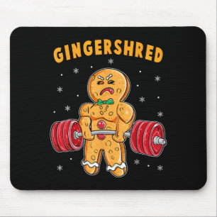 Gingershred Funny Gingerbread Man Gym Bodybuilding Mouse Mat