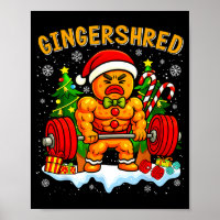 Gingershred Funny Gingerbread Man Gym Bodybuilding