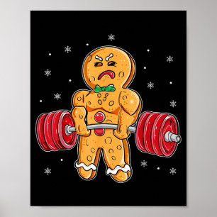 Gingershred Funny Gingerbread Man Gym Bodybuilding Poster