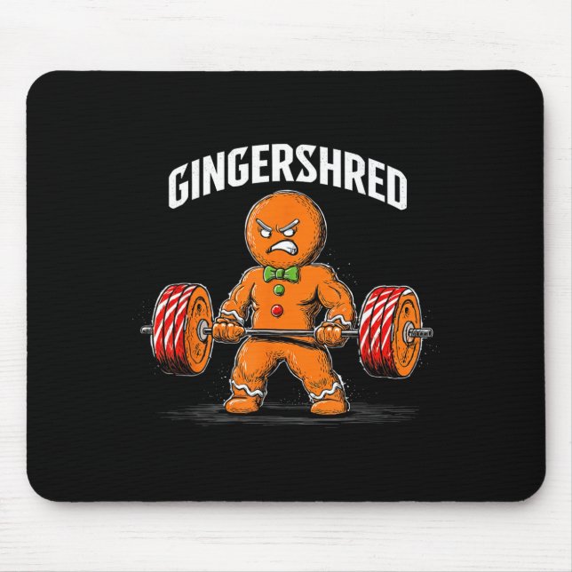 Gingershred Gingerbread Christmas Workout Gym Ging Mouse Mat (Front)