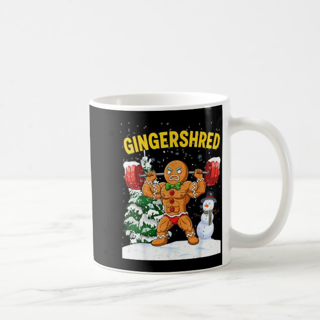 Gingershred Gingerbread Man Bodybuilding Christmas Coffee Mug (Right)