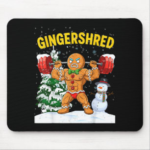 Gingershred Gingerbread Man Bodybuilding Christmas Mouse Mat