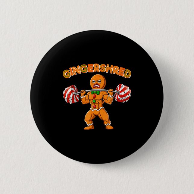 Gingershred Gingerbread Workout Pjs Christmas Xmas 6 Cm Round Badge (Front)