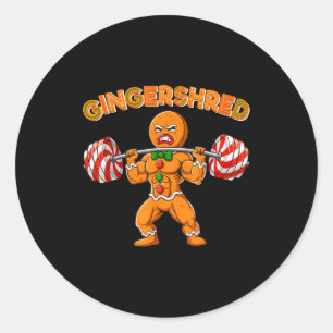 Gingershred Gingerbread Workout Pjs Christmas Xmas Classic Round Sticker