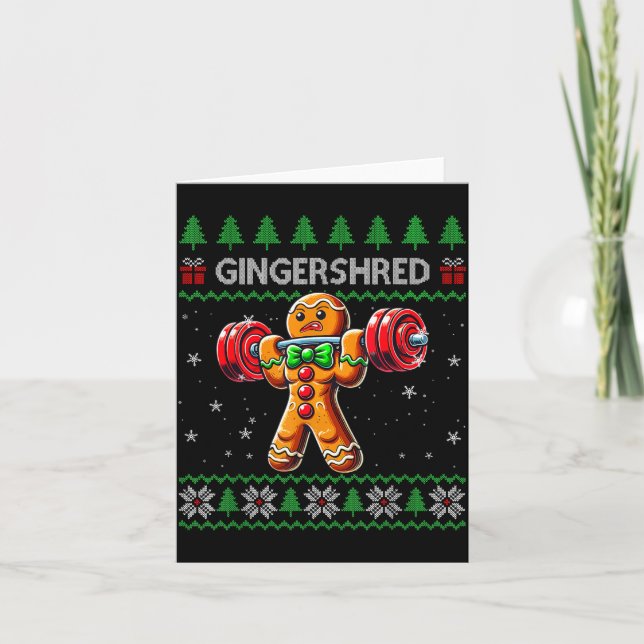 Gingershred Gym Christmas Ugly Sweater Gingerbread Card (Front)